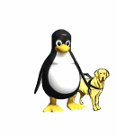 Tux the Linux Penguin with a Guide Dog